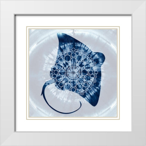 Manta Mandala White Modern Wood Framed Art Print with Double Matting by Lavoie, Tina