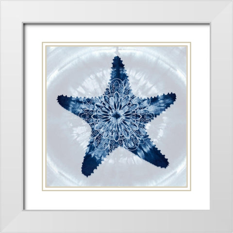 Starfish Mandala White Modern Wood Framed Art Print with Double Matting by Lavoie, Tina