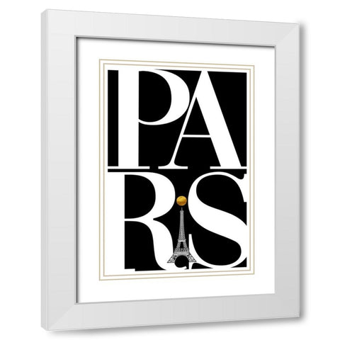 Paris White Modern Wood Framed Art Print with Double Matting by Lavoie, Tina