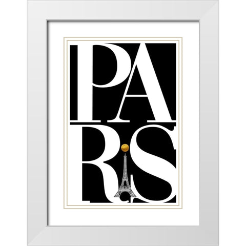 Paris White Modern Wood Framed Art Print with Double Matting by Lavoie, Tina