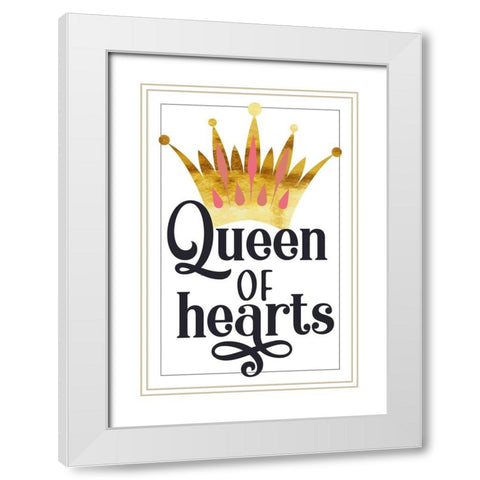 Queen of Hearts White Modern Wood Framed Art Print with Double Matting by Lavoie, Tina