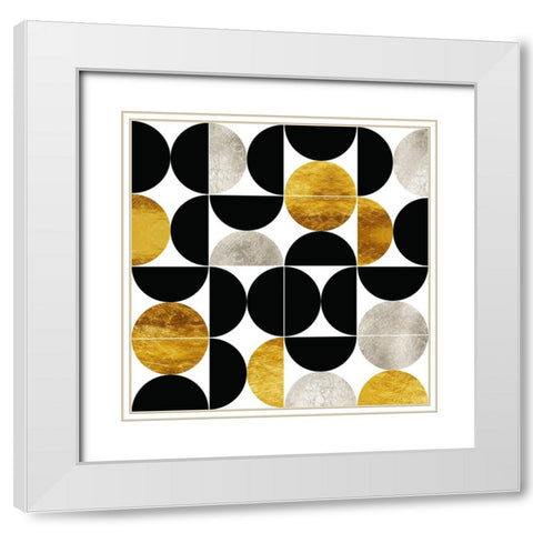 Modern Abstract Geometric White Modern Wood Framed Art Print with Double Matting by Lavoie, Tina