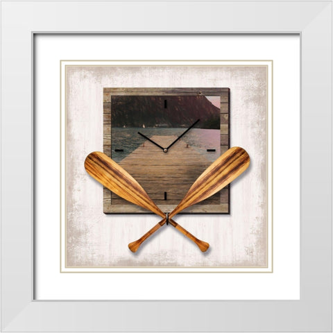 Lake Time White Modern Wood Framed Art Print with Double Matting by Lavoie, Tina