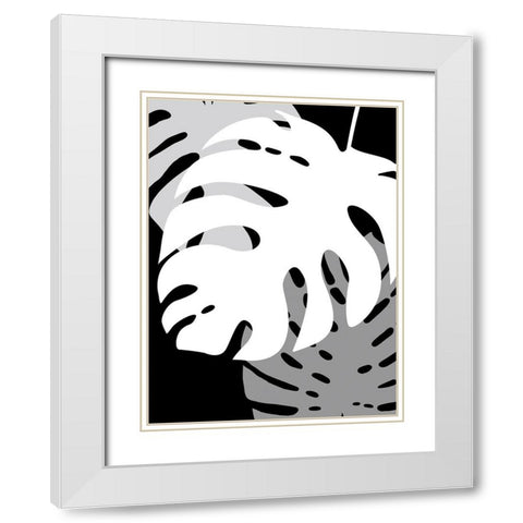 Tropics In Black And White I White Modern Wood Framed Art Print with Double Matting by Lavoie, Tina