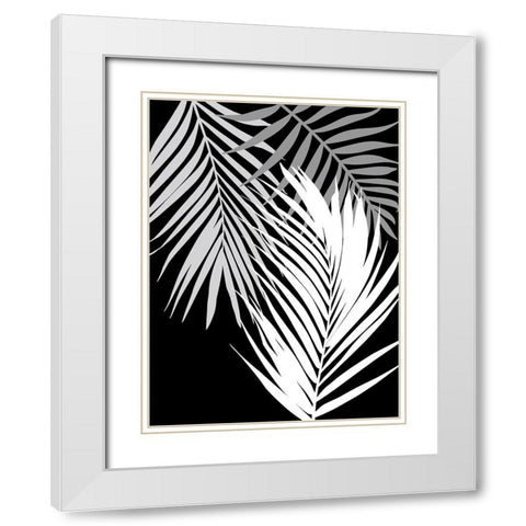 Tropics In Black And White II White Modern Wood Framed Art Print with Double Matting by Lavoie, Tina