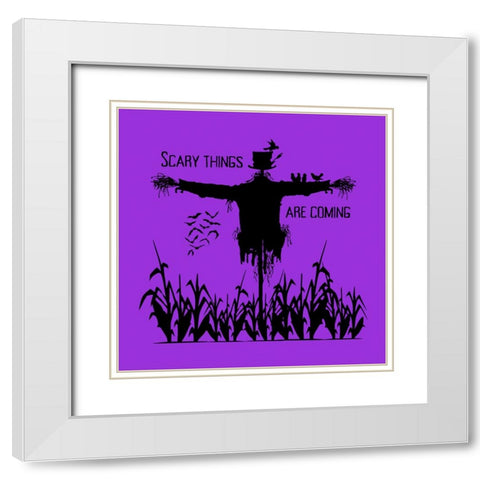 Scary Things Are Coming White Modern Wood Framed Art Print with Double Matting by Mitchell, Tina