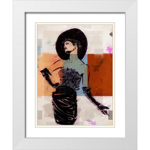 Classy White Modern Wood Framed Art Print with Double Matting by TMBorenstein