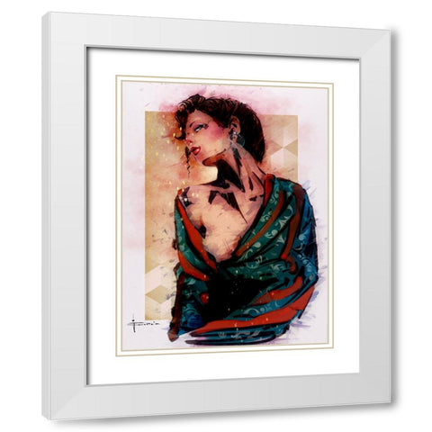 Evening White Modern Wood Framed Art Print with Double Matting by TMBorenstein
