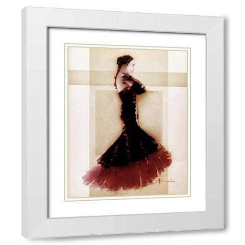 Masquerade White Modern Wood Framed Art Print with Double Matting by TMBorenstein