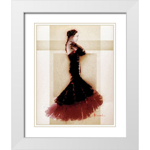 Masquerade White Modern Wood Framed Art Print with Double Matting by TMBorenstein