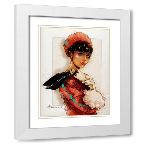Night Out White Modern Wood Framed Art Print with Double Matting by TMBorenstein