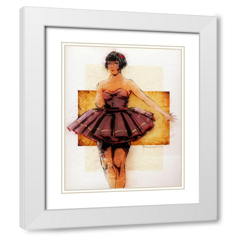 The Dance White Modern Wood Framed Art Print with Double Matting by TMBorenstein