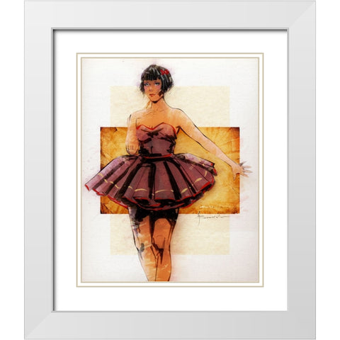 The Dance White Modern Wood Framed Art Print with Double Matting by TMBorenstein