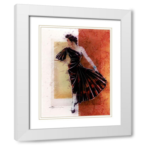 GREEN WITH ENVY White Modern Wood Framed Art Print with Double Matting by TMBorenstein