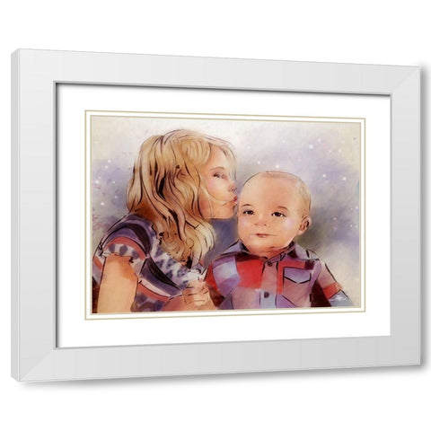 Holiday Portrait White Modern Wood Framed Art Print with Double Matting by TMBorenstein