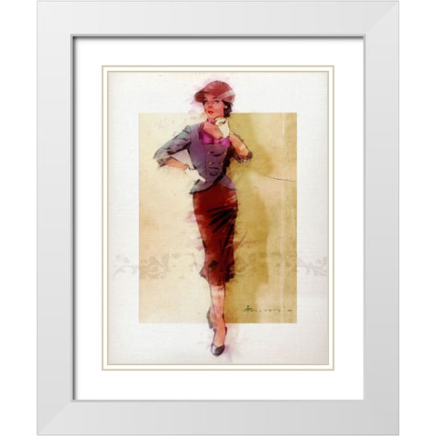 Standing There White Modern Wood Framed Art Print with Double Matting by TMBorenstein