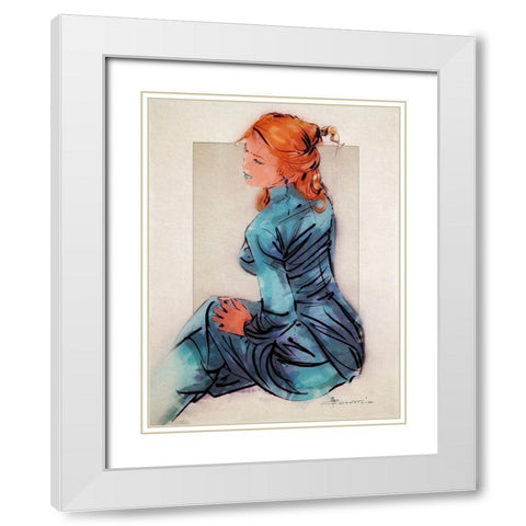 Blueberry White Modern Wood Framed Art Print with Double Matting by TMBorenstein