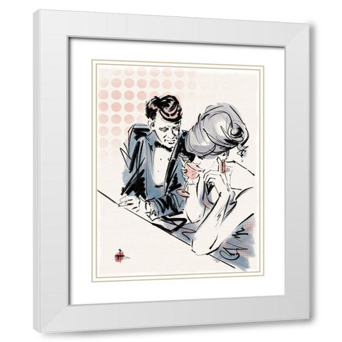 Happy Hour White Modern Wood Framed Art Print with Double Matting by TMBorenstein