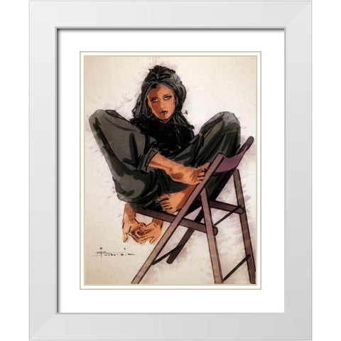 Just Relax White Modern Wood Framed Art Print with Double Matting by TMBorenstein