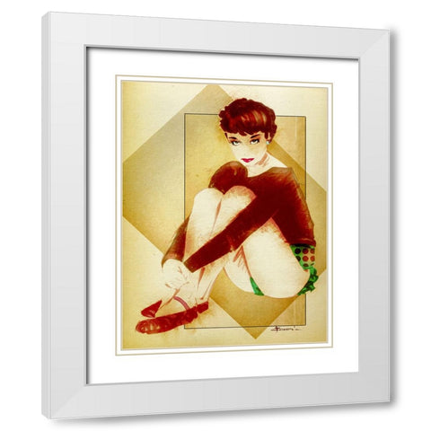 Pixie White Modern Wood Framed Art Print with Double Matting by TMBorenstein
