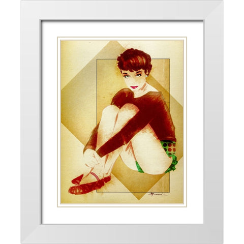 Pixie White Modern Wood Framed Art Print with Double Matting by TMBorenstein