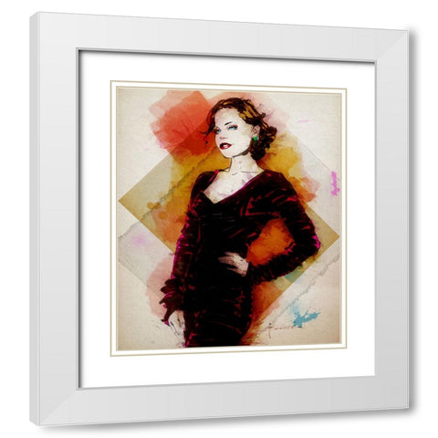 Cinamon White Modern Wood Framed Art Print with Double Matting by TMBorenstein