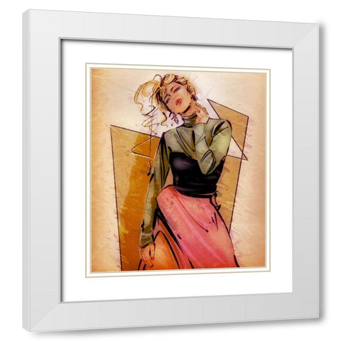 Cool Off White Modern Wood Framed Art Print with Double Matting by TMBorenstein