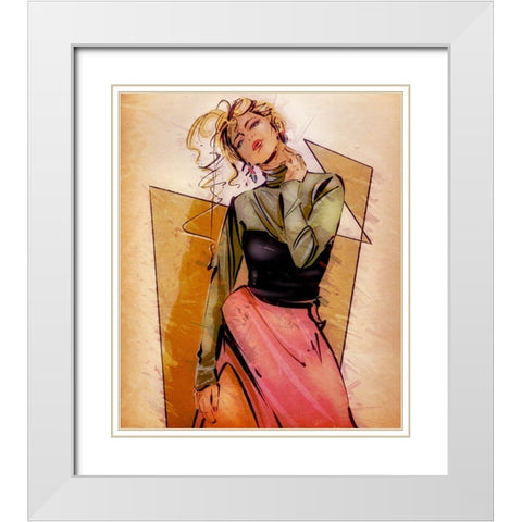 Cool Off White Modern Wood Framed Art Print with Double Matting by TMBorenstein