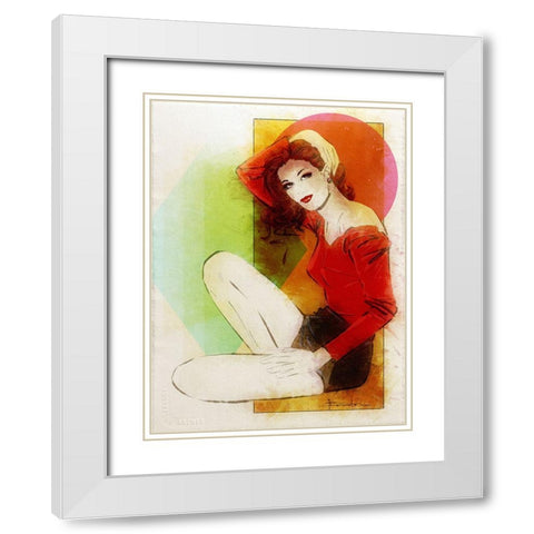 Enlighten Me White Modern Wood Framed Art Print with Double Matting by TMBorenstein