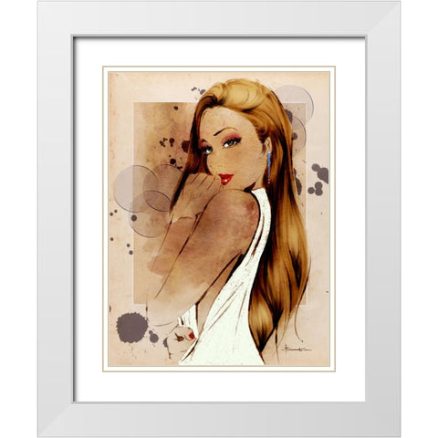 I Have A Secret White Modern Wood Framed Art Print with Double Matting by TMBorenstein