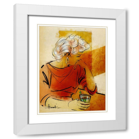 Norma White Modern Wood Framed Art Print with Double Matting by TMBorenstein