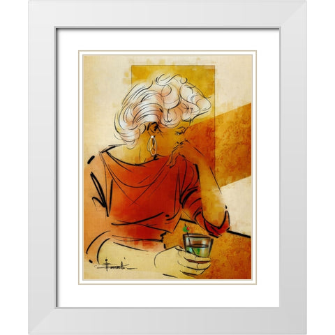 Norma White Modern Wood Framed Art Print with Double Matting by TMBorenstein