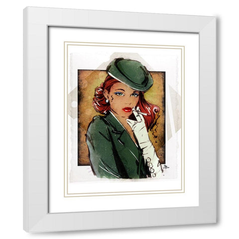Olive White Modern Wood Framed Art Print with Double Matting by TMBorenstein