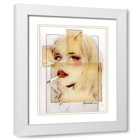 Seriously White Modern Wood Framed Art Print with Double Matting by TMBorenstein