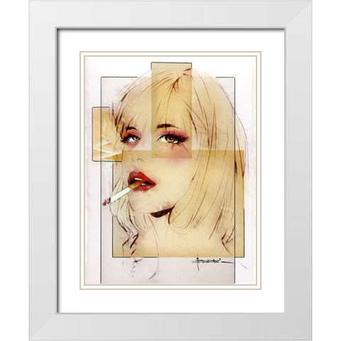 Seriously White Modern Wood Framed Art Print with Double Matting by TMBorenstein