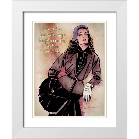 Sooner Or Later White Modern Wood Framed Art Print with Double Matting by TMBorenstein