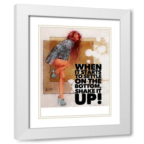 Shake It Up White Modern Wood Framed Art Print with Double Matting by TMBorenstein