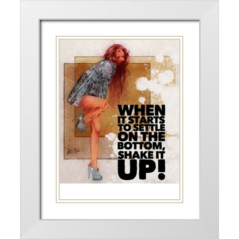Shake It Up White Modern Wood Framed Art Print with Double Matting by TMBorenstein