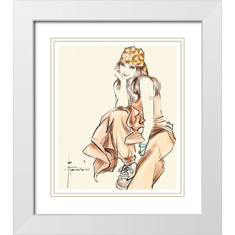 Chillin White Modern Wood Framed Art Print with Double Matting by TMBorenstein