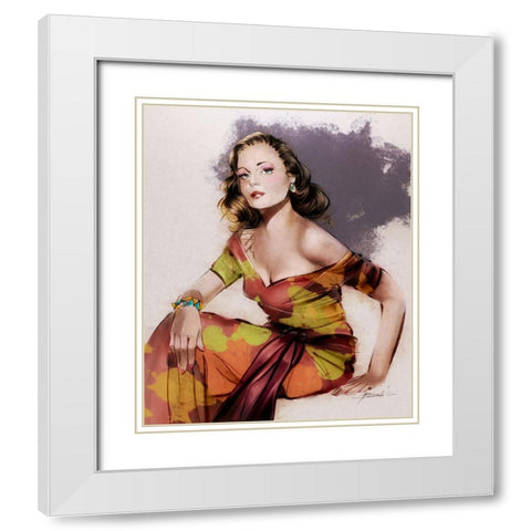 Fem Noir White Modern Wood Framed Art Print with Double Matting by TMBorenstein