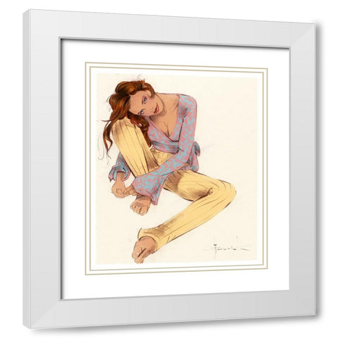 Hanging Out White Modern Wood Framed Art Print with Double Matting by TMBorenstein