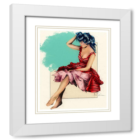 Ill Just Sit Here White Modern Wood Framed Art Print with Double Matting by TMBorenstein