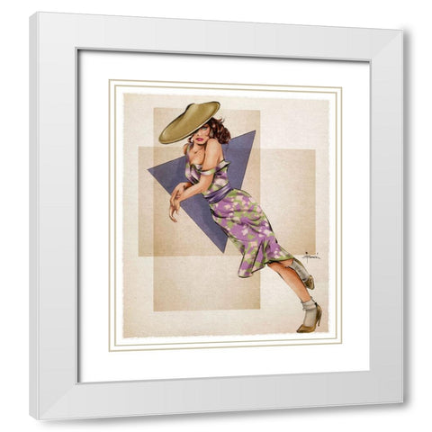 Off Balance White Modern Wood Framed Art Print with Double Matting by TMBorenstein