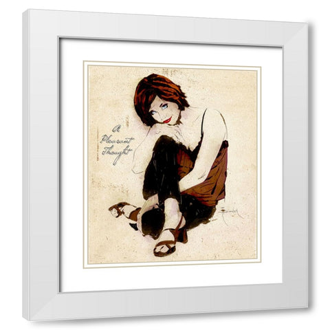 A Pleasant Thought White Modern Wood Framed Art Print with Double Matting by TMBorenstein