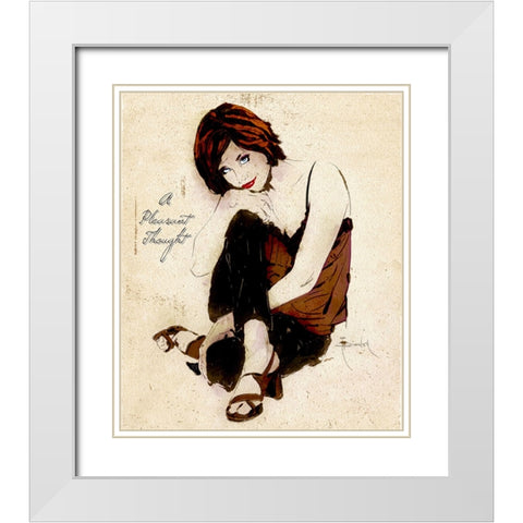 A Pleasant Thought White Modern Wood Framed Art Print with Double Matting by TMBorenstein