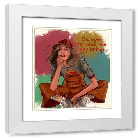 Be Open White Modern Wood Framed Art Print with Double Matting by TMBorenstein