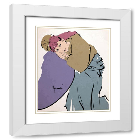 Comfortable White Modern Wood Framed Art Print with Double Matting by TMBorenstein