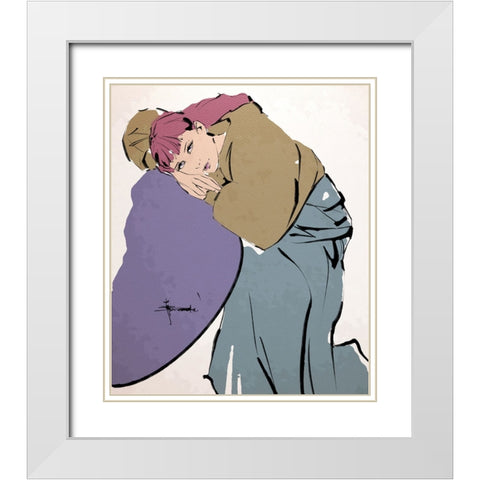 Comfortable White Modern Wood Framed Art Print with Double Matting by TMBorenstein