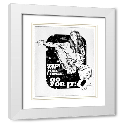 Go For It White Modern Wood Framed Art Print with Double Matting by TMBorenstein