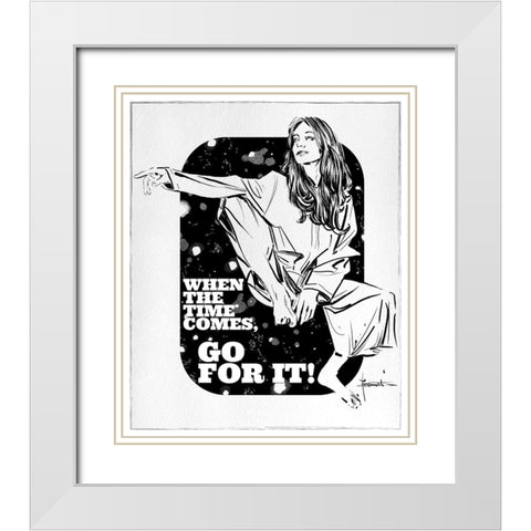 Go For It White Modern Wood Framed Art Print with Double Matting by TMBorenstein
